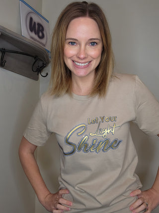 LARGE Let Your Light Shine Rhinestone Tee