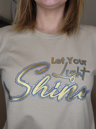 LARGE Let Your Light Shine Rhinestone Tee