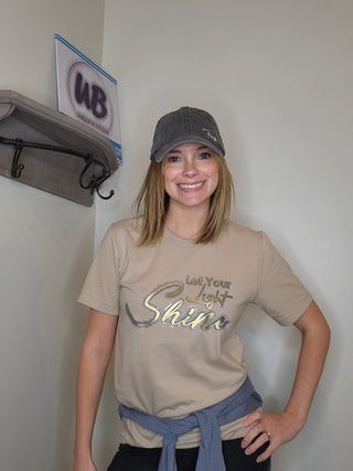 LARGE Let Your Light Shine Rhinestone Tee