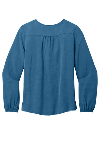 Brown County Public Health Blue Crepe Blouse