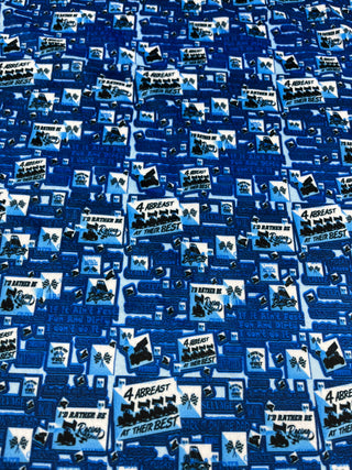 4 Abreast Sprint cars at their Best Minky  in Royal Blue **Choose backing