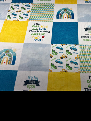 Boys, Cars & Rainbows Minky Blanket *Choose Size & Backing *Can Add Custom Embroidery