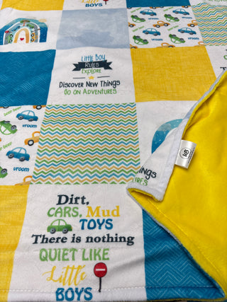 Boys, Cars & Rainbows Minky Blanket *Choose Size & Backing *Can Add Custom Embroidery