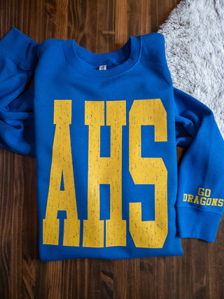 AHS Go Dragons! Blue Classic Crewneck Sweatshirt
