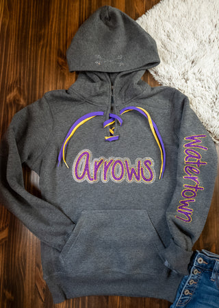 Arrows Watertown Rhinestone Lace-Up Hoodie