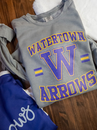 Watertown Arrows Dyed Fleece Crewneck Sweatshirt