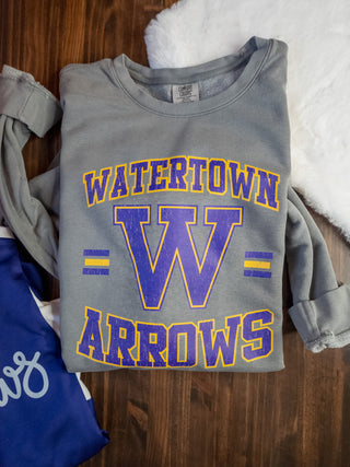Watertown Arrows Dyed Fleece Crewneck Sweatshirt
