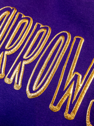 Arrows Gold Metallic Puff Purple Plush Crewneck Sweatshirt