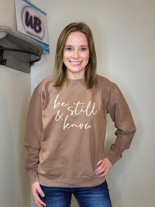 Be Still Espresso Dyed Fleece Crewneck Sweatshirt