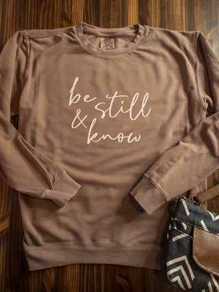 Be Still Espresso Dyed Fleece Crewneck Sweatshirt