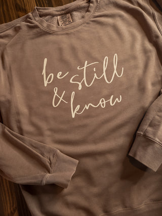 Be Still Espresso Dyed Fleece Crewneck Sweatshirt
