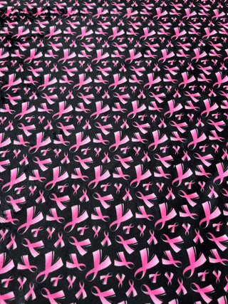 Pink Ribbons on Black Minky Blankets *Choose Size *Can Add Embroidery Customization