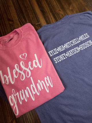 Blessed Grandma Dyed Tee - More Color Options