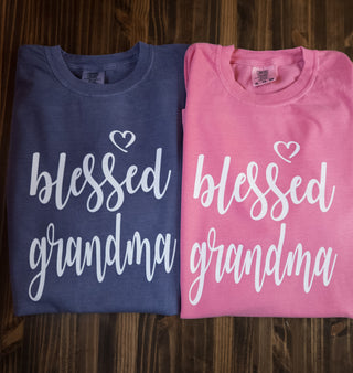 Blessed Grandma Dyed Tee - More Color Options