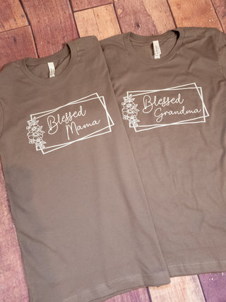 MEDIUM Blessed Mama Floral Tee