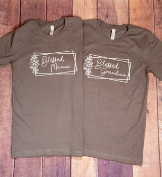 MEDIUM Blessed Mama Floral Tee