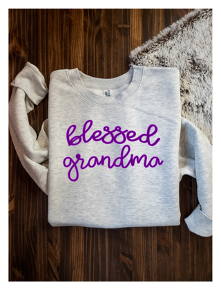Blessed Grandma Oatmeal Plush Crewneck Sweatshirt