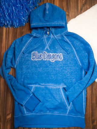 Blue Dragons Rhinestone Blue Fleece Hoodie