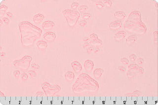 Vibrant Colorful Prism Paw Print Blanket w/ Pink Paw Print Embossed Minky-Ready To Ship