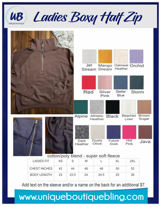 You Are Enough Java Half Zip Pullover - Ladies Fit