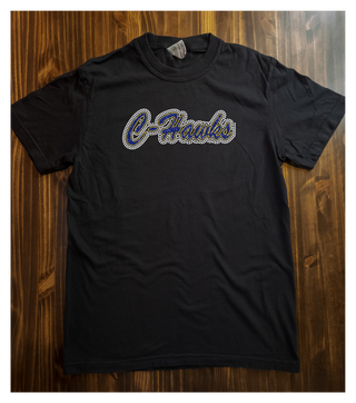 C-Hawks Rhinestone Black Dyed Tee