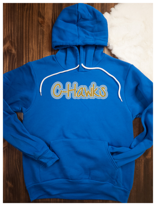 C-Hawks Rhinestone Blue Fleece Hoodie
