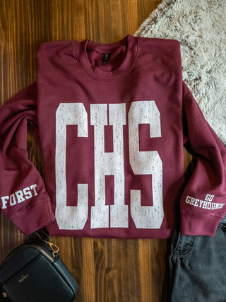 CHS Go Greyhounds! Maroon Classic Crewneck Sweatshirt