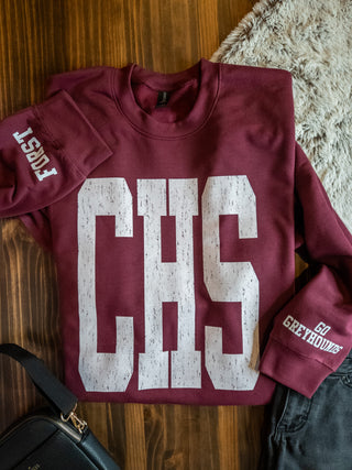 CHS Go Greyhounds! Maroon Classic Crewneck Sweatshirt