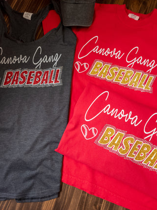 Canova Baseball Rhinestone Red Dyed Tee