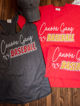 Canova Baseball Rhinestone Red Dyed Tee