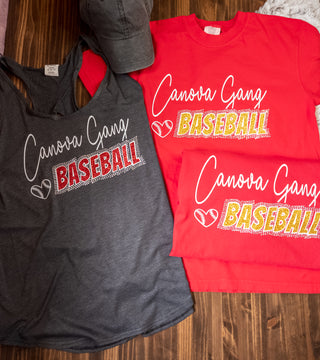 Canova Baseball Rhinestone Red Dyed Tee