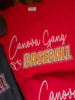 Canova Baseball Rhinestone Red Dyed Tee