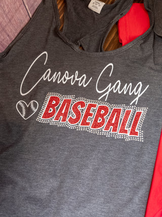 Canova Gang Baseball Rhinestone Keyhole Tank
