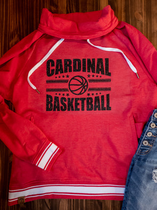 Cardinal Basketball Sparkle Cowl Neck