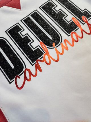 Deuel Cardinals Red League Crewneck - Ladies Fit