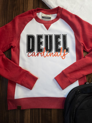 Deuel Cardinals Red League Crewneck - Ladies Fit