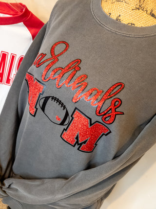 Cardinals Football Mom Dyed Crewneck Sweatshirt
