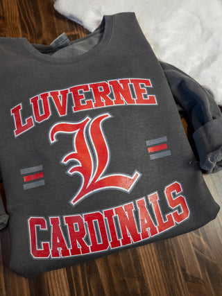 Luverne Cardinals Dyed Fleece Pepper Crewneck Sweatshirt