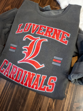 Luverne Cardinals Dyed Fleece Pepper Crewneck Sweatshirt