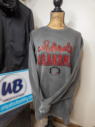 Cardinals Football Grandma Dyed Pepper Crewneck Sweatshirt