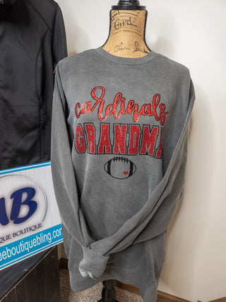 Cardinals Football Grandma Dyed Pepper Crewneck Sweatshirt