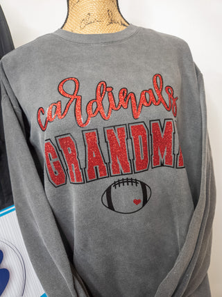 Cardinals Football Grandma Dyed Pepper Crewneck Sweatshirt