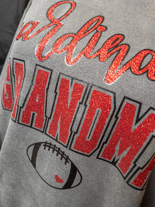Cardinals Football Grandma Dyed Pepper Crewneck Sweatshirt
