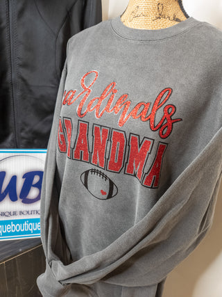 Cardinals Football Grandma Dyed Pepper Crewneck Sweatshirt