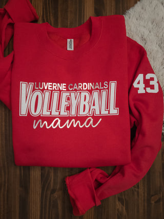 Luverne Cardinals Volleyball Mama Crewneck Sweatshirt