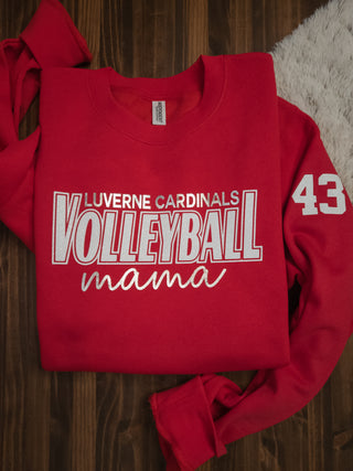 Luverne Cardinals Volleyball Mama Crewneck Sweatshirt