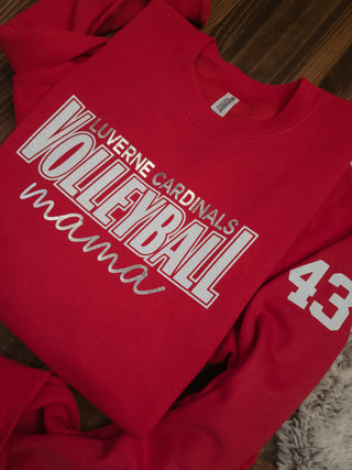 Luverne Cardinals Volleyball Mama Crewneck Sweatshirt