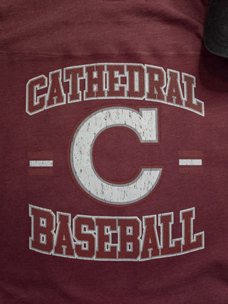 Cathedral Baseball Maroon Jersey Tee