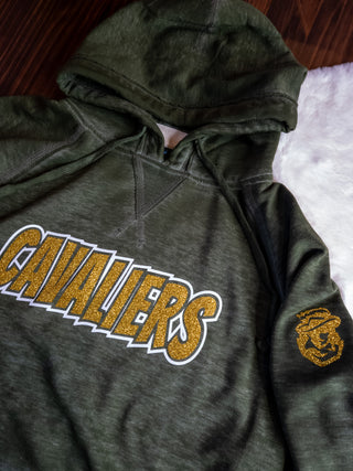Cavaliers Sparkle Olive Zen Fleece Hoodie