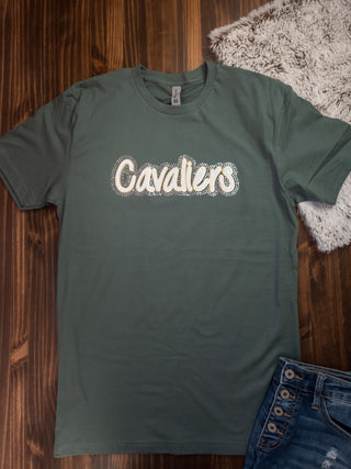 Cavaliers Rhinestone Pine Green Tee